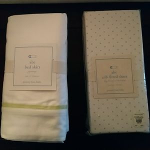 New! Pottery Barn Kids Crib Skirt and Fitted Sheet
